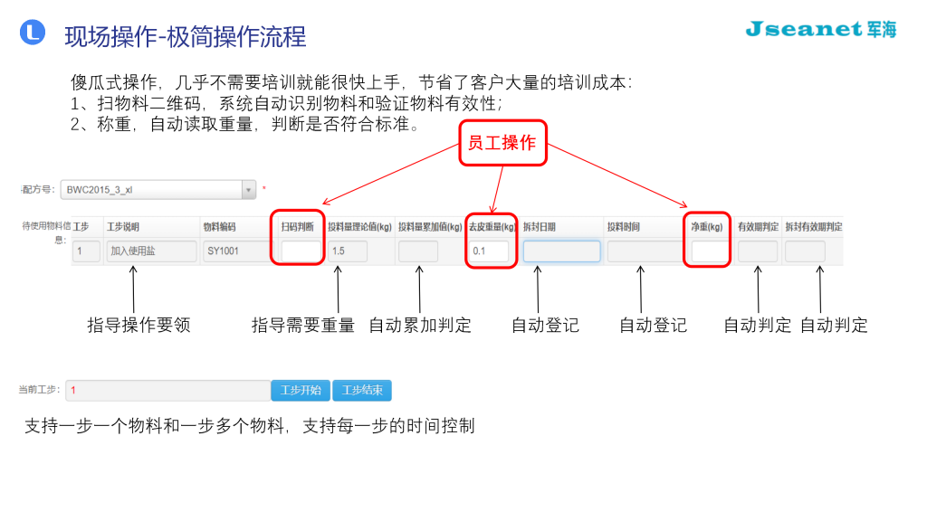 军海手工配料系统之操作流程